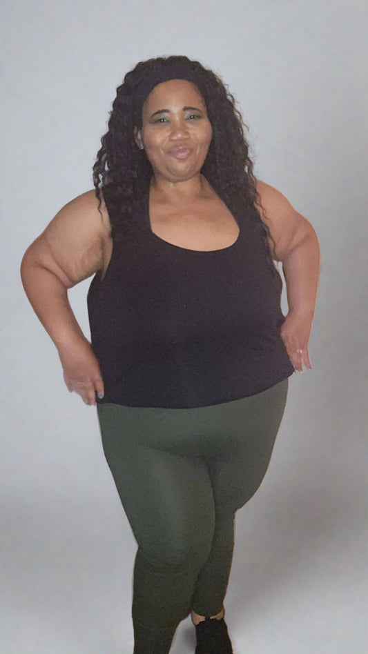 Army Green High Waisted Leggings - Wonder Wishes Boutique LLC